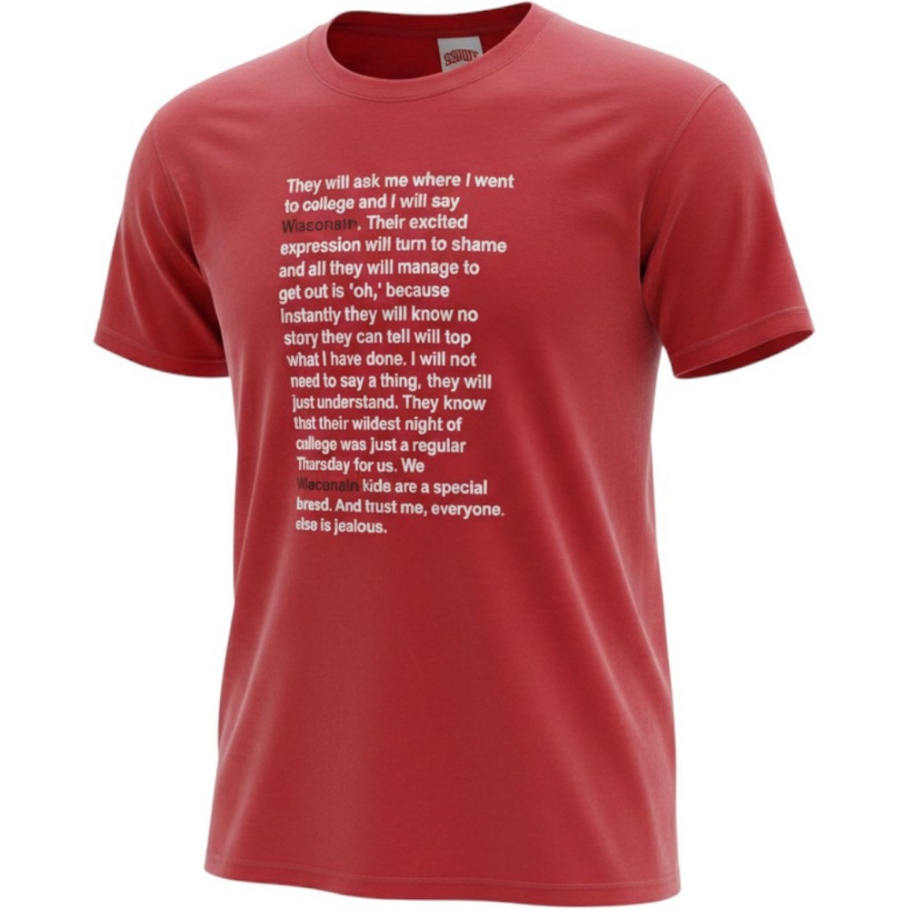 Sconnie T Shirt Mens Large Red Wisconsin Wildest Night College American Apparel